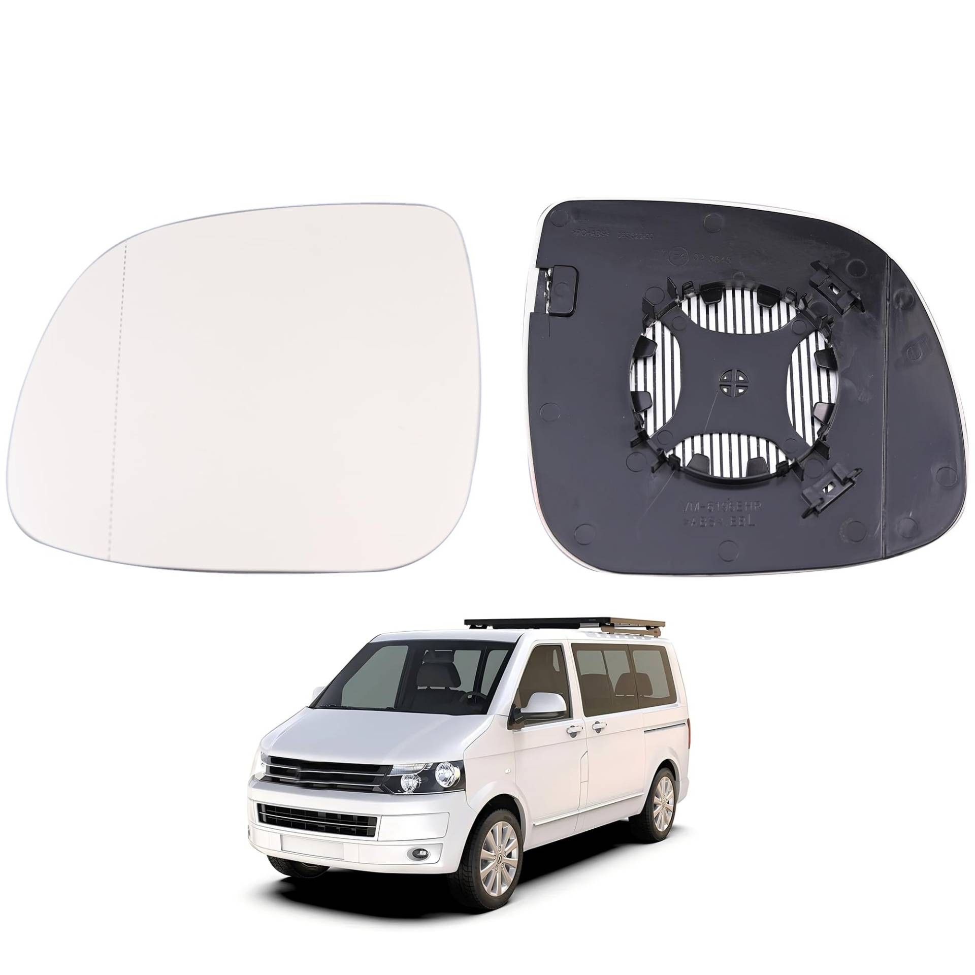 Spiegelglas Ersatz für VW For Transporter For Multivan T5 T6 2010 2011 2012 2013 2014 2015 2016 2017 2018 2019,Ersatz Spiegelglas Heizbar, Spiegelglas Außenspiegel Glas (Links) von Hebstw