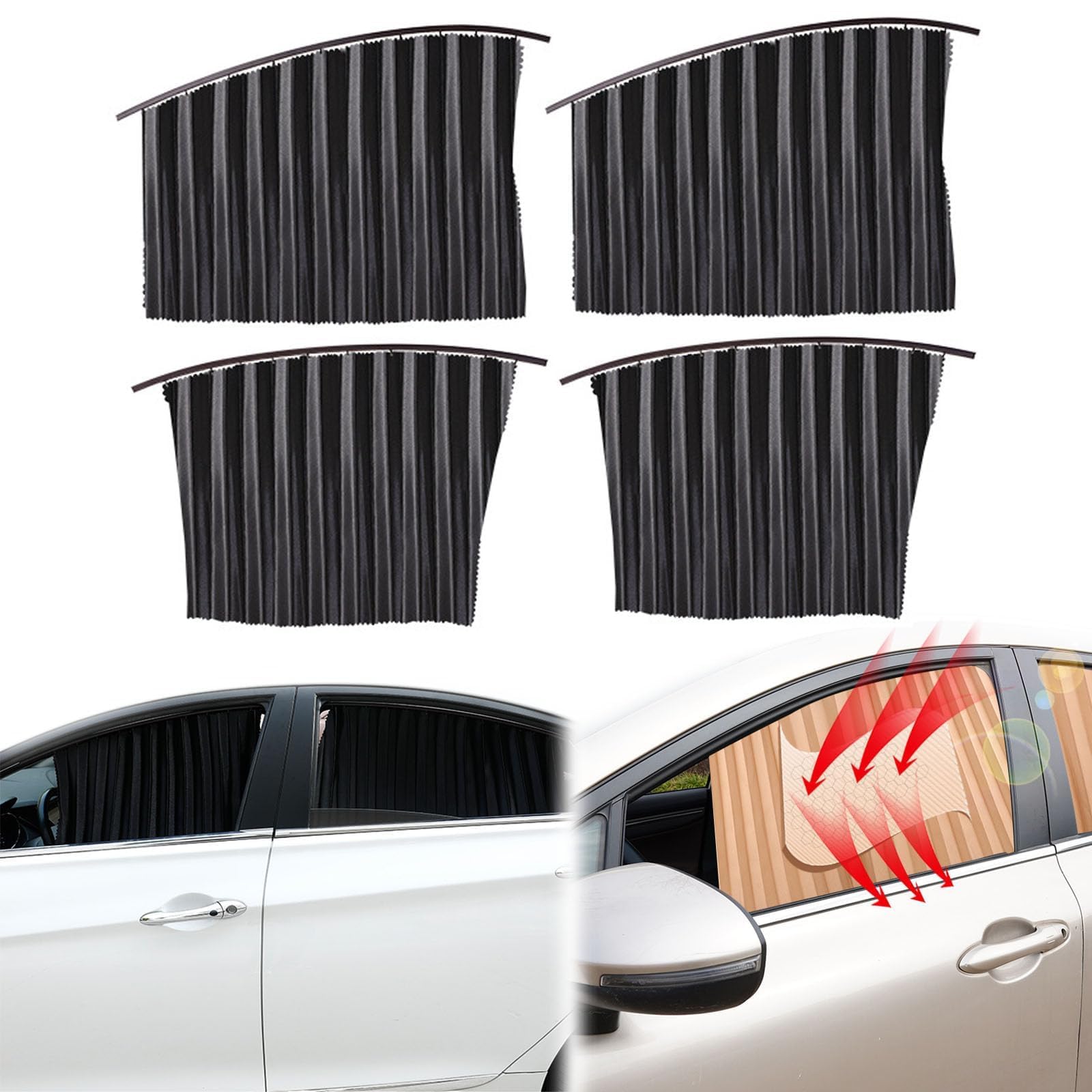 Universell passend, magnetischer Sonnenschutz für Auto-Seitenfenster – Auto-Sonnenschutz für Seitenfenster, magnetische Plissee-Vorhänge für Autofenster Universell passend, magnetischer Sonnenschutz für Auto-Seitenfenster – Auto-Sonnenschutz für Seitenfenster, magnetische Plissee-Vorhänge für Autofenster von Hedago