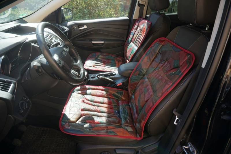 Hedo 2 Stück ECHT Leder Universal Sitzbezug Sitzauflage Schonbezug farbig von Hedo