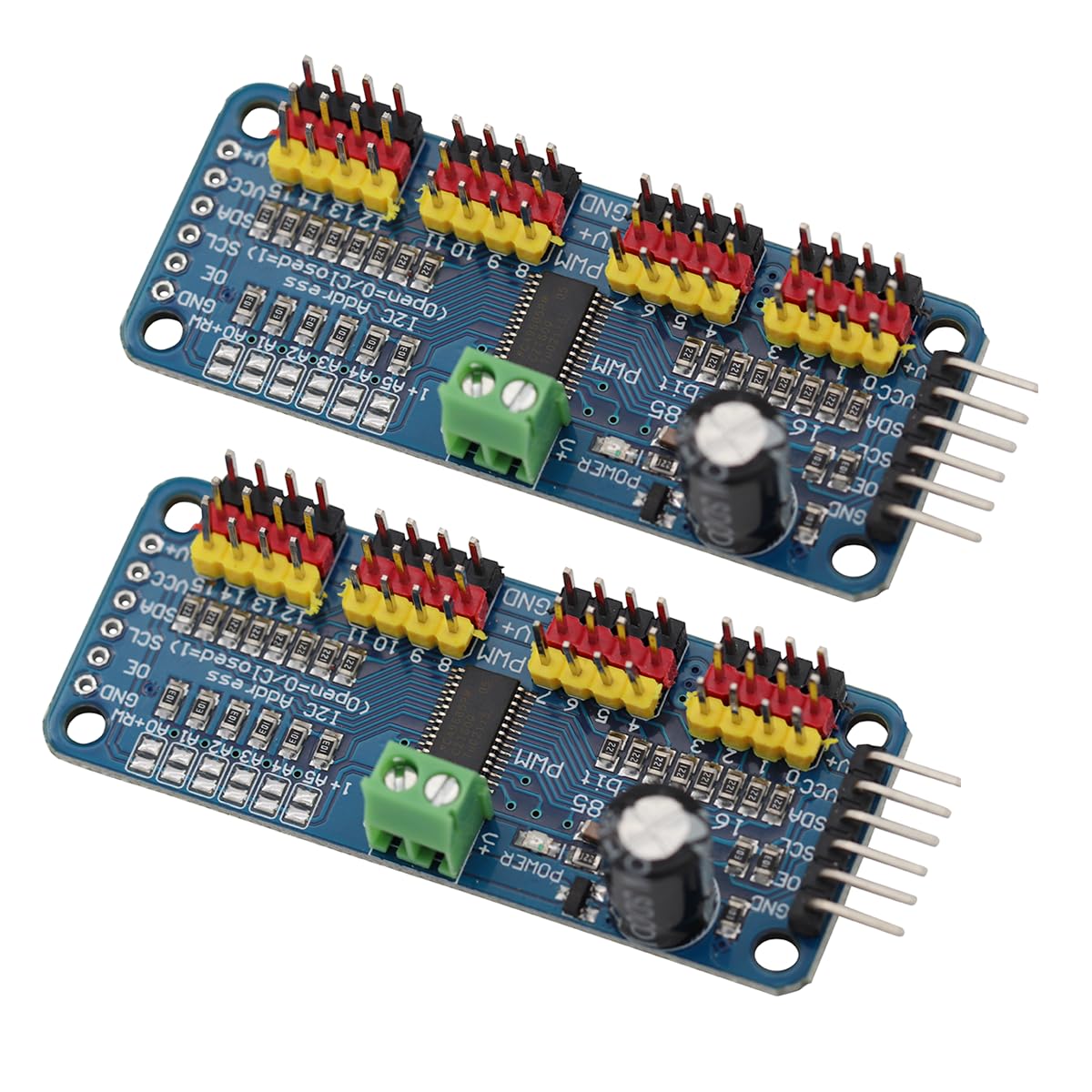 Heevhas 2PCS PCA9685 16 Kanal I2C IIC Schnittstelle 12-Bit Servotreiber platine Modul controller Kompatibel mit Raspberry Pi Kompatibel mit Arduino Heevhas 2PCS PCA9685 16 Kanal I2C IIC Schnittstelle 12-Bit Servotreiber platine Modul controller Kompatibel mit Raspberry Pi Kompatibel mit Arduino von Heevhas