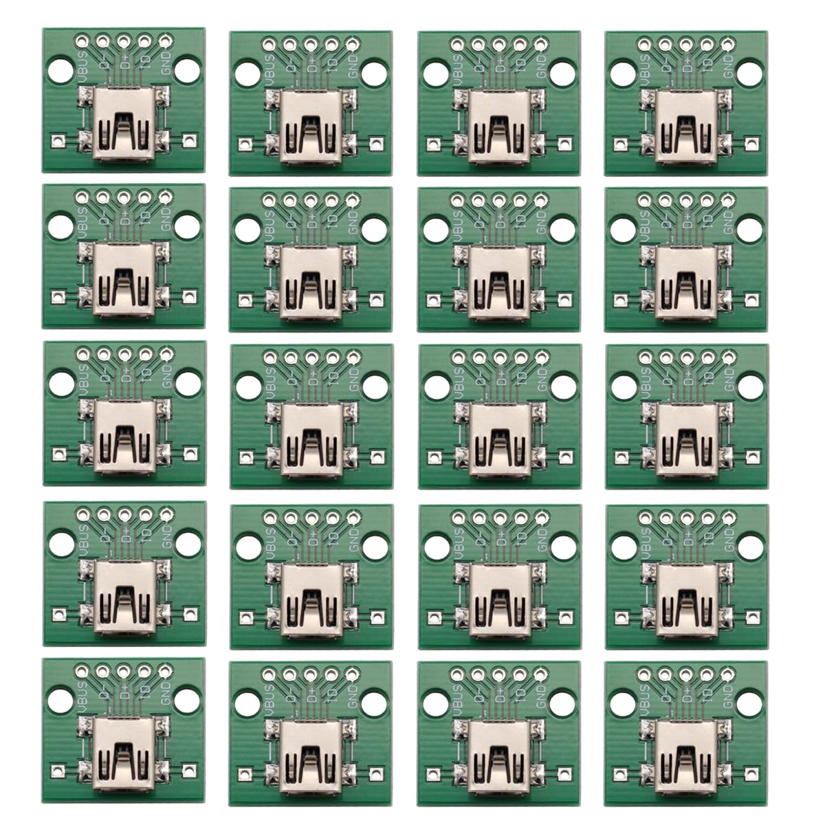 Heevhas DIY Mini USB zu DIP 5 pin Adapter Konverter Breakout Board 2.54mm PCB Converter (20 Stück) von Heevhas