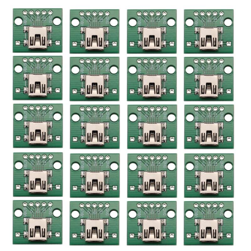 Heevhas DIY Mini USB zu DIP 5 pin Adapter Konverter Breakout Board 2.54mm PCB Converter (20 Stück) von Heevhas