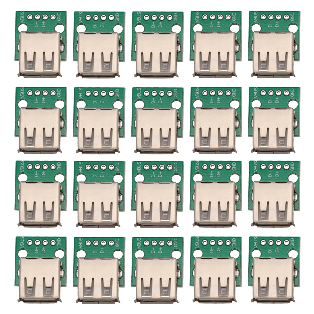 Heevhas DIY Stecker USB 2.0 A Weiblich zu DIP Adapter Konverter Breakout Board 2.54mm 4 pin PCB Converter für DIY Netzteil (20 Stück) von Heevhas