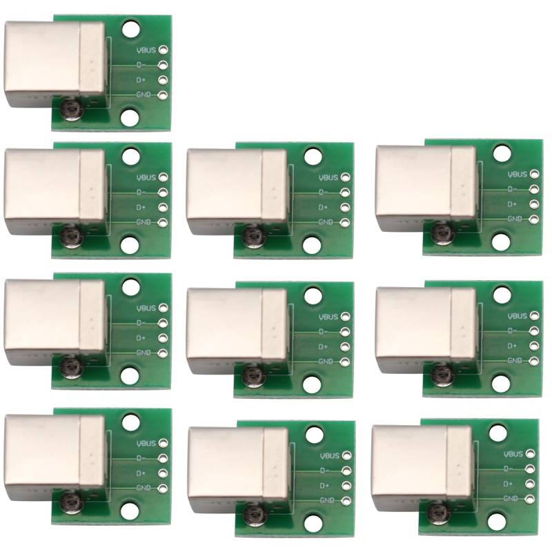 Heevhas DIY USB B/D Weiblich zu DIP Adapter Konverter Breakout Board 2.54mm 4 pin PCB Converter für DIY Netzteil (10 Stück) von Heevhas