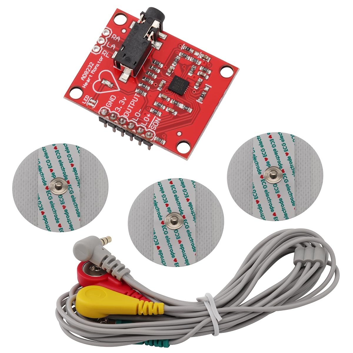 Heevhas ECG-Modul AD8232 ECG-Messung Puls Herzfrequenzsensor Modul Kit ECG-Überwachungssensor mit Kabel Heevhas ECG-Modul AD8232 ECG-Messung Puls Herzfrequenzsensor Modul Kit ECG-Überwachungssensor mit Kabel von Heevhas
