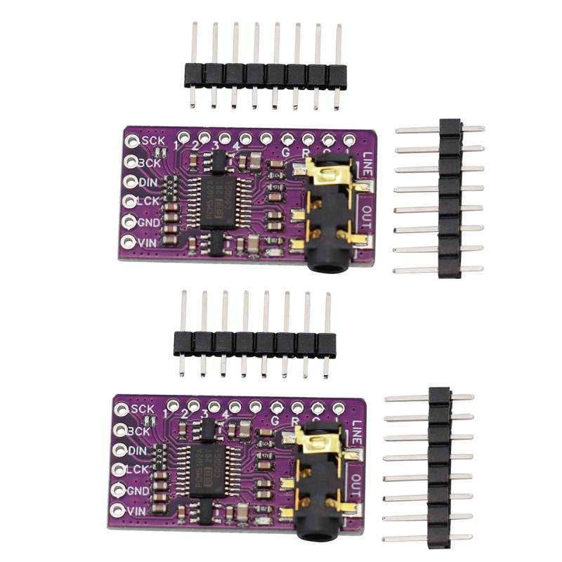 Heevhas PCM5102 Stereo-Digital-Analog-Konverter-Decoder-Board Sprachmodul I2S-Schnittstellen-Player-Board PHAT-Format mit 3,5-mm-Buchse (2 Stück) von Heevhas