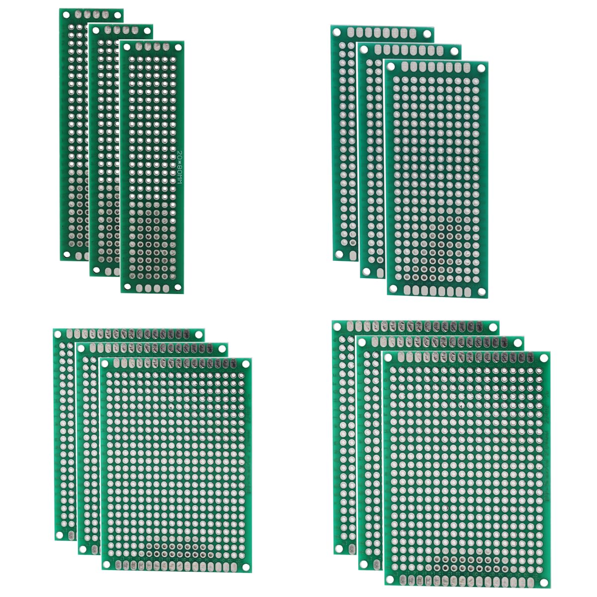 Heevhas Universalplatine doppelseitige Leiterplatten Universelle Leiterplatte Lochrasterplatine Lochrasterplatte PCB 2x8 3x7 4x6 5x7cm Prototyp Kits PCB Board (Jede Größe 3 Stück, insgesamt 12 Stück) Heevhas Universalplatine doppelseitige Leiterplatten Universelle Leiterplatte Lochrasterplatine Lochrasterplatte PCB 2x8 3x7 4x6 5x7cm Prototyp Kits PCB Board (Jede Größe 3 Stück, insgesamt 12 Stück) von Heevhas