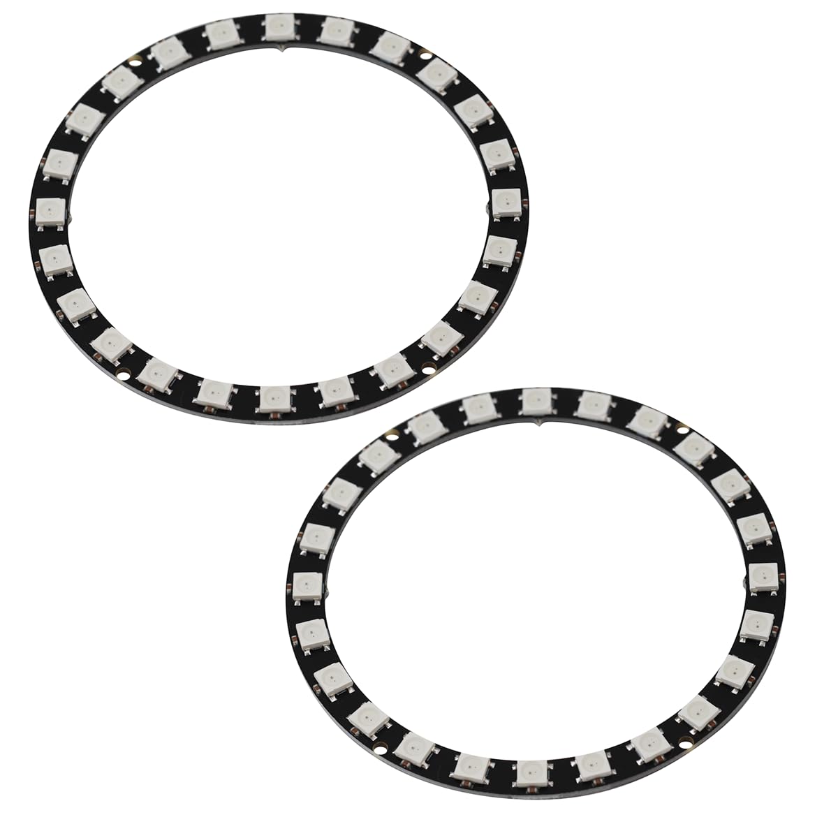 Heevhas WS2812 5050 5 V RGB-LED-Ring 24 LEDs Vollfarbe RGB-Lichtmodul-Zubehör LED-Ringlampenplatine zur Dekoration (2 Stück) von Heevhas