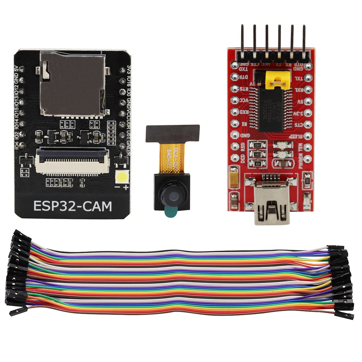 Heevhas WiFi + Bluetooth Modul Kit 4M PSRAM Dual-Core 32 Bit CPU Entwicklungsboard + OV2640 2MP Kameramodul + FT232RL Adapter USB zu TTL Serielles Modul + 40 pin Weiblich Überbrückungsdraht Heevhas WiFi + Bluetooth Modul Kit 4M PSRAM Dual-Core 32 Bit CPU Entwicklungsboard + OV2640 2MP Kameramodul + FT232RL Adapter USB zu TTL Serielles Modul + 40 pin Weiblich Überbrückungsdraht von Heevhas