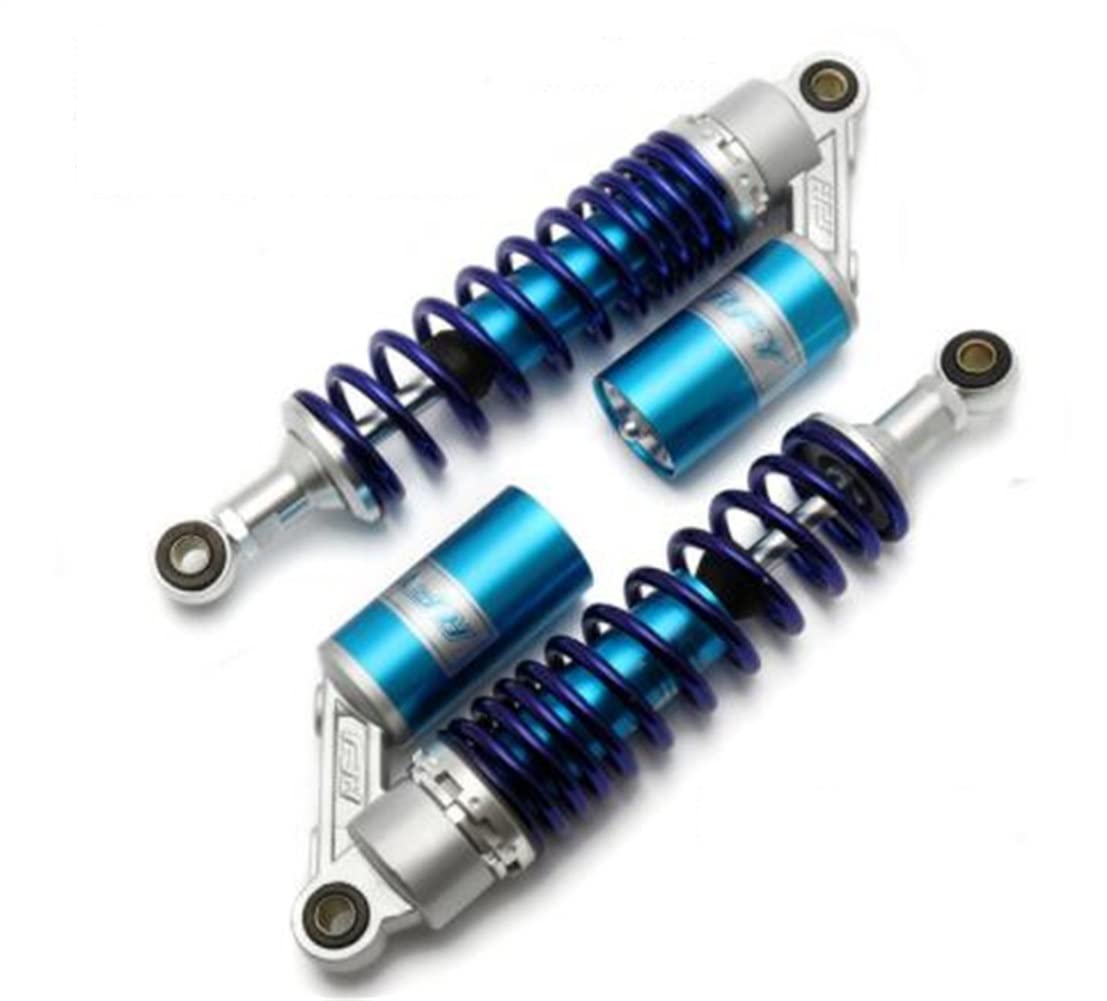 Hegeiisy 320mm 12.5 Zoll 7mm Feder Universal Motorrad Stoßdämpfer Hinterradaufhängung ATV Quad Roller Dirt Bike Für CBR600 CBR400 CB500 YZF XC EXC XCF Blau von Hegeiisy