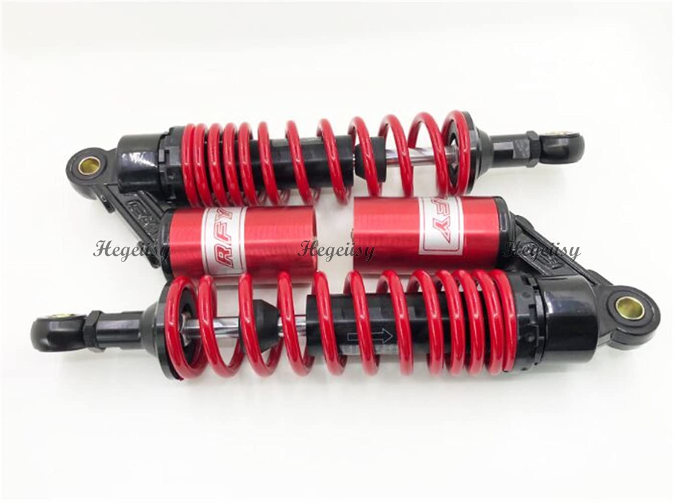 Hegeiisy 320mm 12.5 Zoll 7mm Feder Universal Motorrad Stoßdämpfer Hinterradaufhängung ATV Quad Roller Dirt Bike Für CBR600 CBR400 CB500 YZF XC EXC XCF Rot Schwarze von Hegeiisy