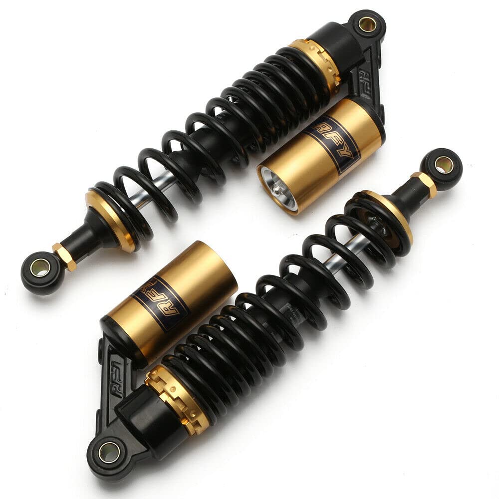 Hegeiisy 320mm 12.5 Zoll 7mm Feder Universal Motorrad Stoßdämpfer Hinterradaufhängung ATV Quad Roller Dirt Bike Für CBR600 CBR400 CB500 YZF XC EXC XCF Schwarze Gold von Hegeiisy