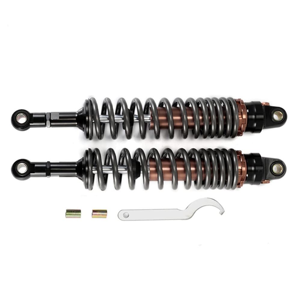 Hegeiisy 400mm 15.75 Zoll 8mm Feder Universal Motorrad Stoßdämpfer Hinterradaufhängung ATV Quad Scooter Dirt Bike für YZF R1 YZF R6 YZF 125 Titanfarbe von Hegeiisy