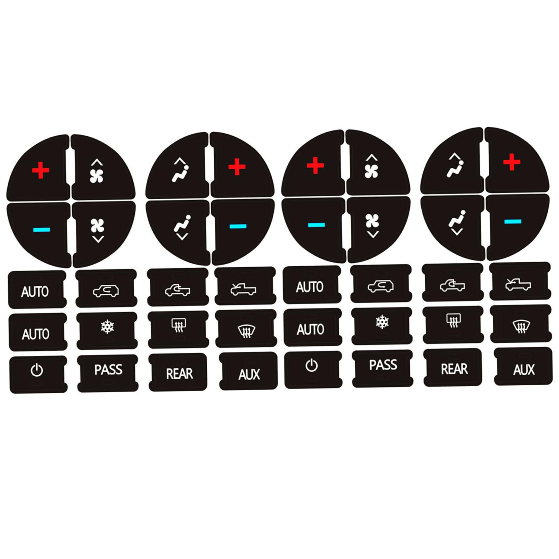 AC-Armaturenbrett-Taste-Reparatur-Kit, 2 Sätze Selbstklebender Auto-Taste-Aufkleber, 20-Buttons Dash Reparaturkit AC-Armaturenbrett-Taste-Reparatur-Kit, 2 Sätze Selbstklebender Auto-Taste-Aufkleber, 20-Buttons Dash Reparaturkit von Heidouse