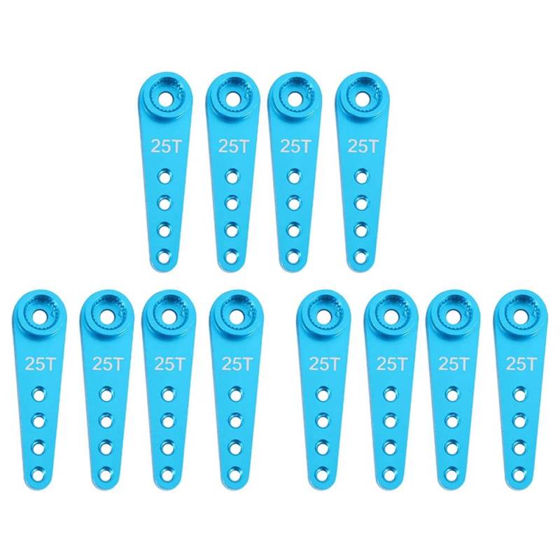 Heiikiuy 12 Stuecke 37 mm 25 T Metall Verlängerung Lenkung Servo Arm Horn für RC Auto Raupen Teile, Blau von Heiikiuy
