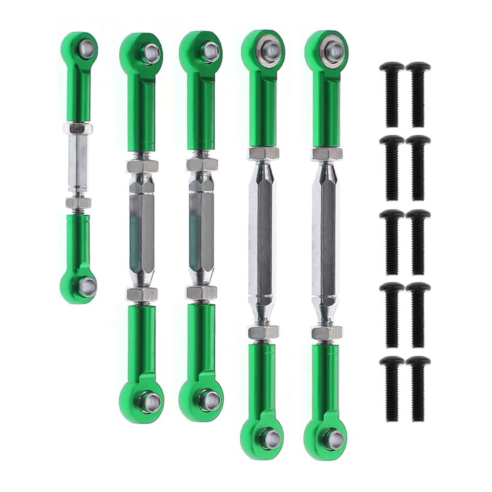 Heiikiuy 5 StüCk Metallverbindungsstange Servostange für VRX Racing RH1043 RH1045 RH1043SC RH1045SC RH817 RH818 RC Car Upgrade Teile,GrüN von Heiikiuy