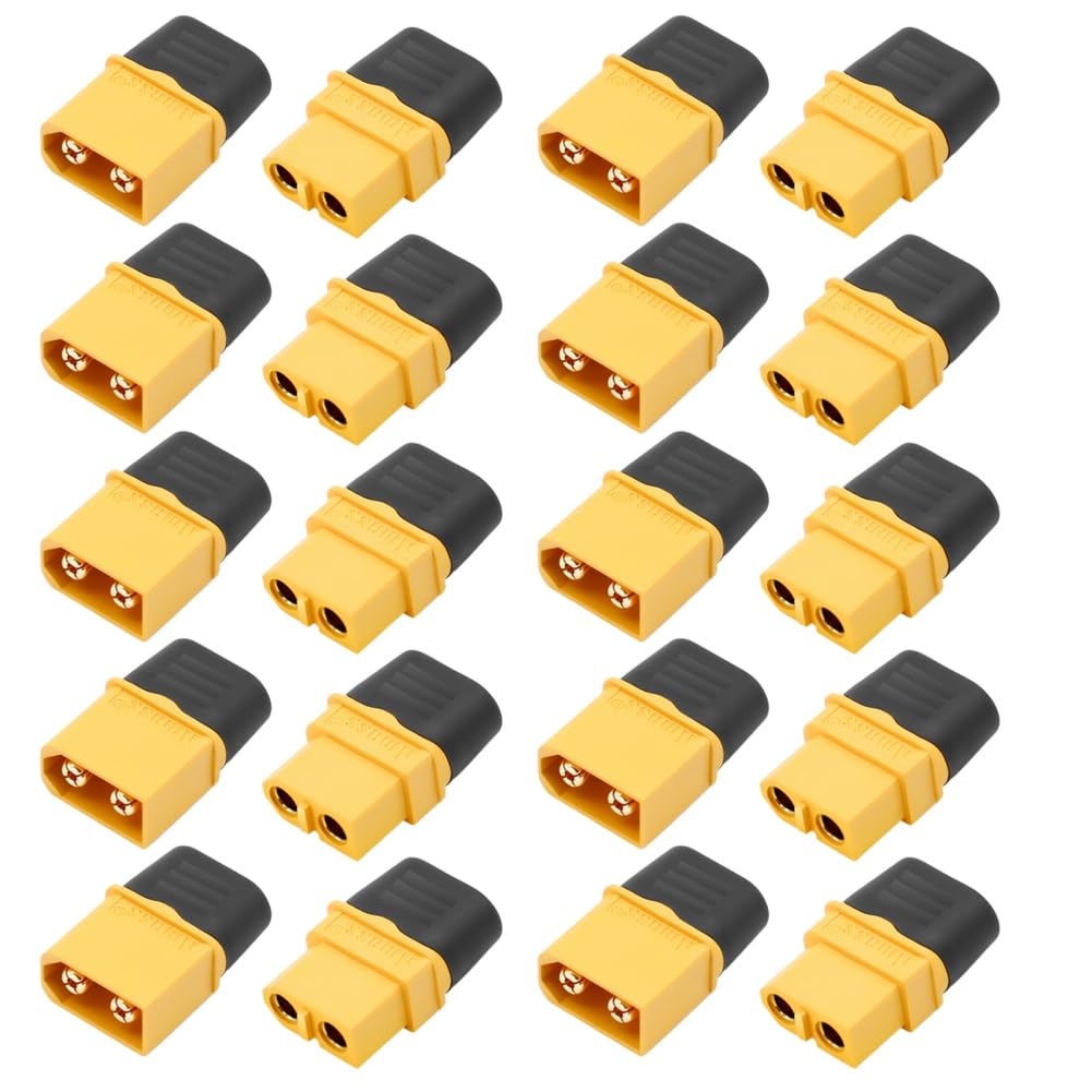 Heiikiuy XT60H Stecker und Buchse mit Stecker, geeignet für Lithiumbatterien, Fernbedienung, Flugzeuge und Autos (10 Paar) von Heiikiuy