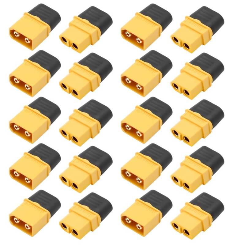 Heiikiuy XT60H Stecker und Buchse mit Stecker, geeignet für Lithiumbatterien, Fernbedienung, Flugzeuge und Autos (10 Paar) von Heiikiuy