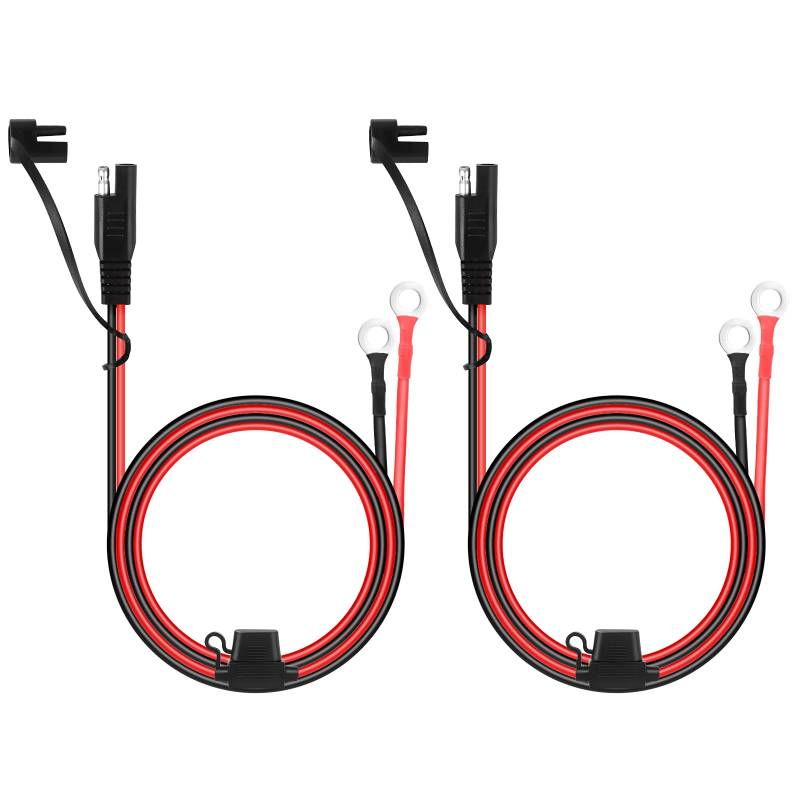 Heilok SAE-Anschluss, 2 Stück, 2 Pins, SAE-Anschlusskabel, 12 V-24 V, Harnis-Kabel, Batterieterminal, Schnelltrennkabel, SAE, mit Sicherung von 15 A, für Motorrad, Auto, 60 cm von Heilok