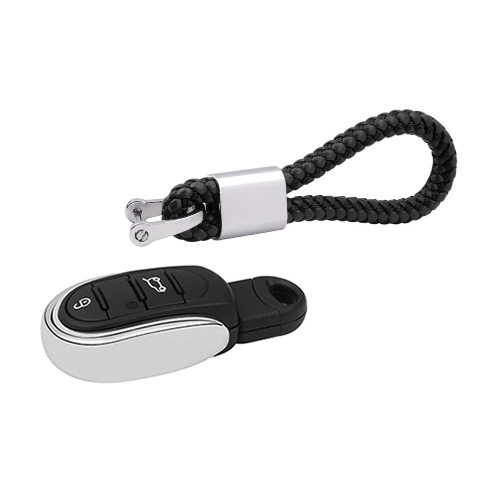 HEINMO Autoschlüssel Smart Remote Fob Cover Case Shells Seil Schlüsselanhänger Ersatz für Cooper ONE S JCW Clubman Countryman F54 F55 F56 F57 F60 Auto Styling (Silver+Black) von Heinmo
