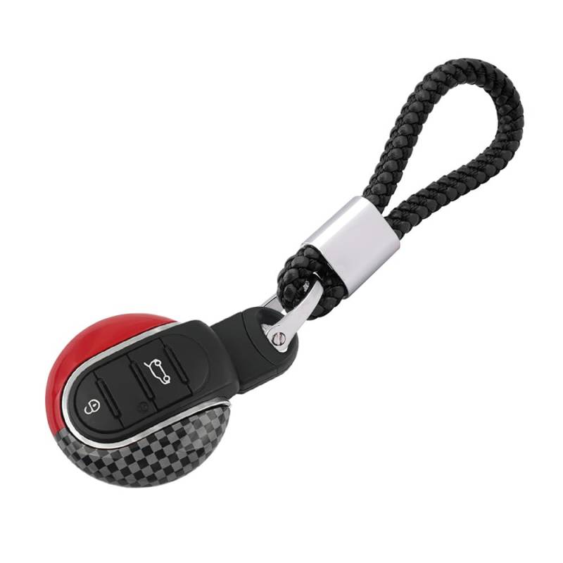 HEINMO Autoschlüssel Smart Remote Fob Cover Shells Chain Case Schlüsselanhänger Schlüsselbund Schlüsselseil für Cooper F Series F54 F55 F56 F57 F60 Clubman Countryman Schlüsselersatz (JCW+Black) von Heinmo