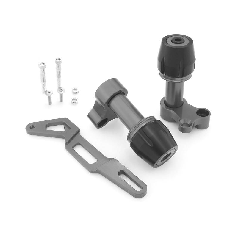 HEINMO Motorrad Auspuffschalldler Crash Slider Guard Protector CNC Aluminium Für Xmax 125 250 300 400 NVX155 NMAX155 ADV150 ADV160 Hinterrad Achsgabel Frame Slider (Grey) von Heinmo