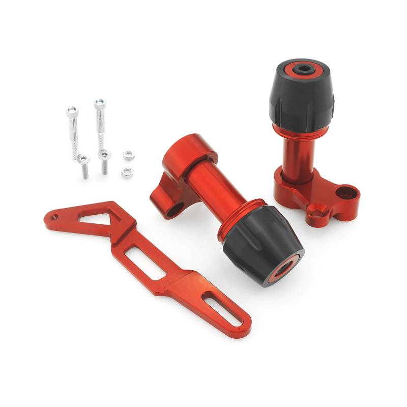 HEINMO Motorrad Auspuffschalldler Crash Slider Guard Protector CNC Aluminium Für Xmax 125 250 300 400 NVX155 NMAX155 ADV150 ADV160 Hinterrad Achsgabel Frame Slider (Red) von Heinmo