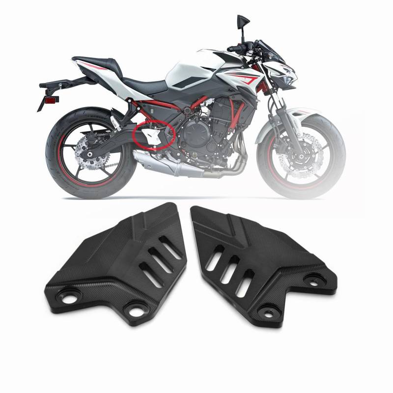 HEINMO Motorrad Hinten Fußrasten Fußrasten Fersenschutz Platte Schutz Für Kawa' Z650 Ninj'650 2017-2021 2022 2023 2024 2025 Fußrasten (Black) von Heinmo