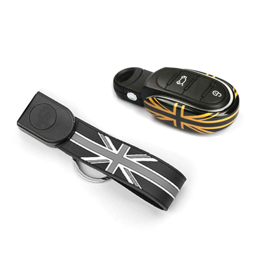 Heinmo Remote Fob Schlüsselhülle Koffer Schlüsselbund für Cooper ONE S JCW Clubman Countryman F54 F55 F56 F57 F60 Auto Styling Zubehör (Gold+Gray) von Heinmo
