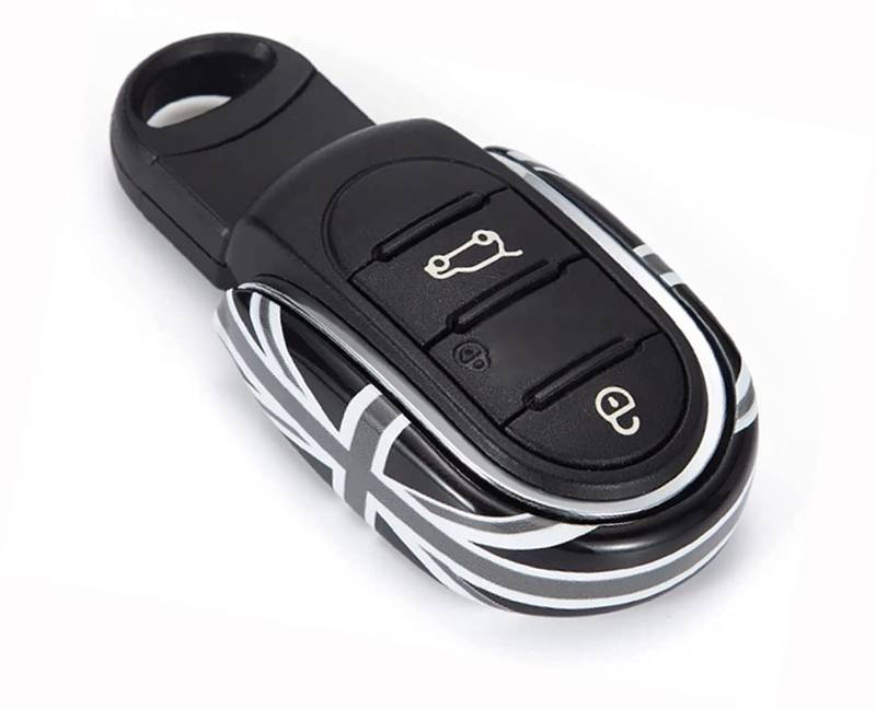 Heinmo für Cooper S Countryman F54 F55 F56 F57 F60 Schlüsselschale Schlüsselanhänger Schlüsselabdeckung Kettenseil Schlüsselbundlegierung Zubehör (A Gray Jack U Style) von Heinmo
