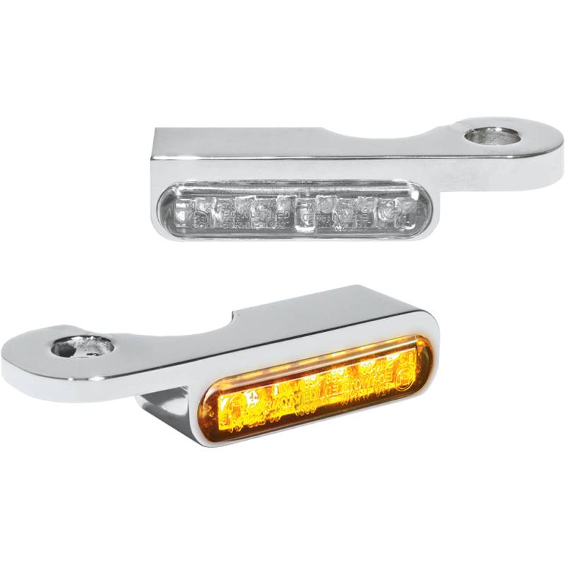 HeinzBikes LED Alu Blinkerpaar vorne chrom für Harley Touring 2021- von HeinzBikes