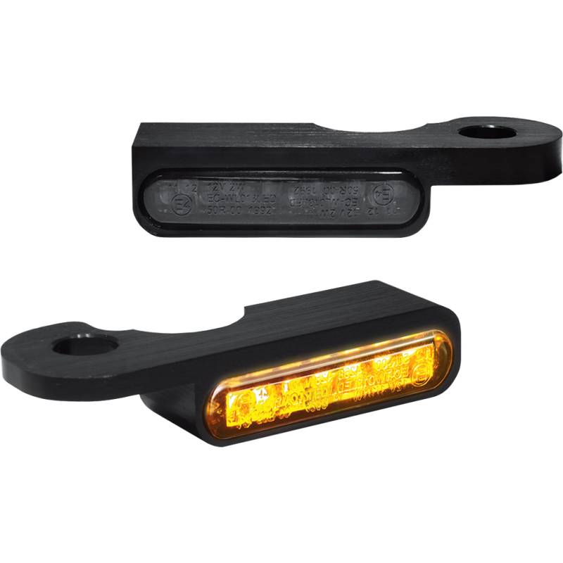 HeinzBikes LED Alu Blinkerpaar vorne schwarz für Harley Touring 2021- von HeinzBikes