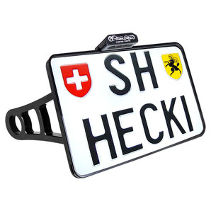 Side Mount Kennzeichenhalter Schwarz mit Kennzeichenbeleuchtung (DE/AT/CH/NL) HeinzBikes von HeinzBikes
