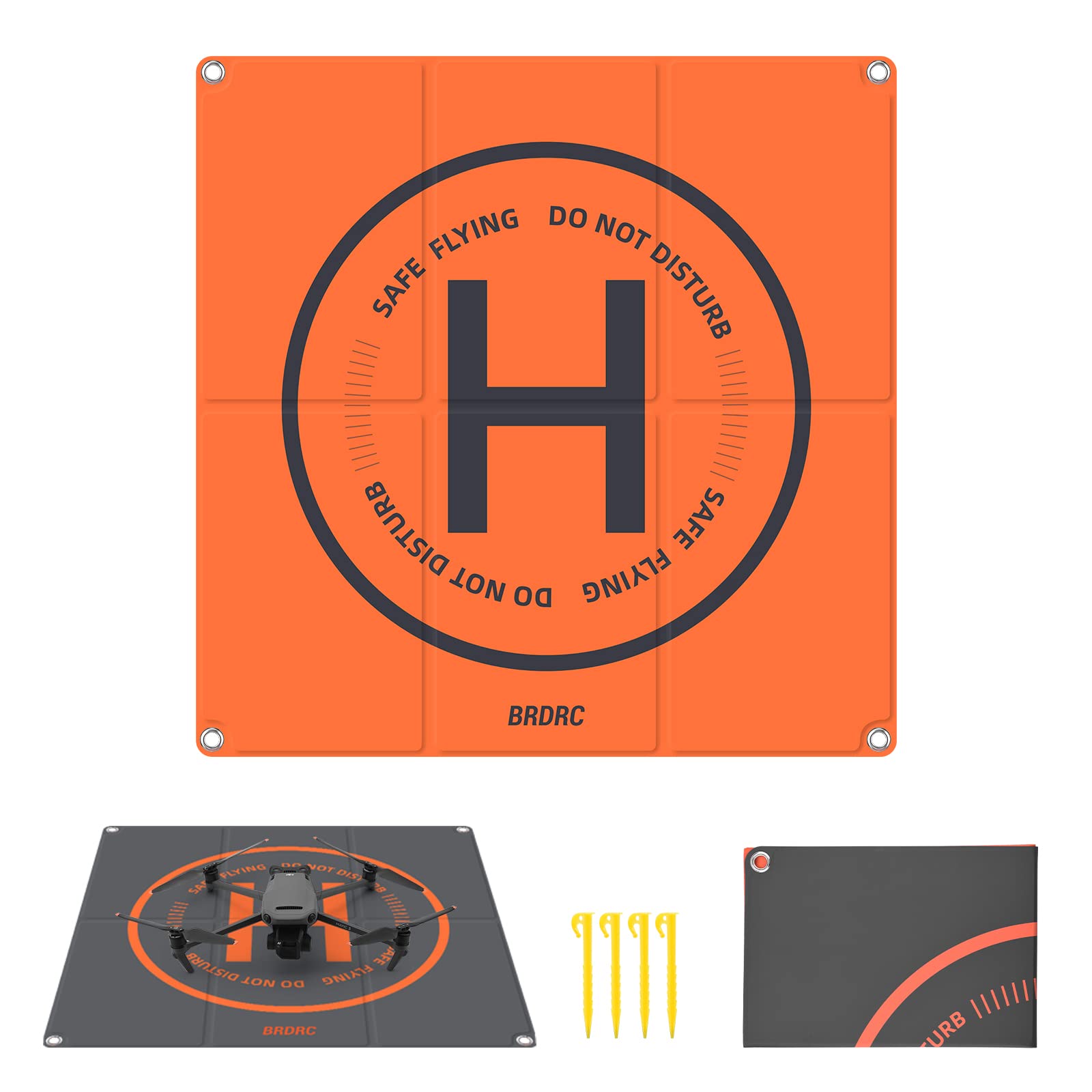 HeiyRC Drohnen-Landepad für DJI Mini 3 Pro, 25,5 Zoll Universal-Helipad für DJI Air 2S/Mini 2/Mavic 3/DJI FPV/DJI Avata/Ruko/Autel Zubehör von HeiyRC