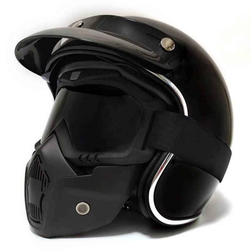 Brain Cap Jethelm Retro Motorrad Halbhelm Scooter Mofa Halbhelm Deutscher Stil Roller Halbschalenhelm Chopper Helmet ECEDOT-Zertifiziert Für Männer Frauen geeignet 4,XL:61-62CM von Hejunlian