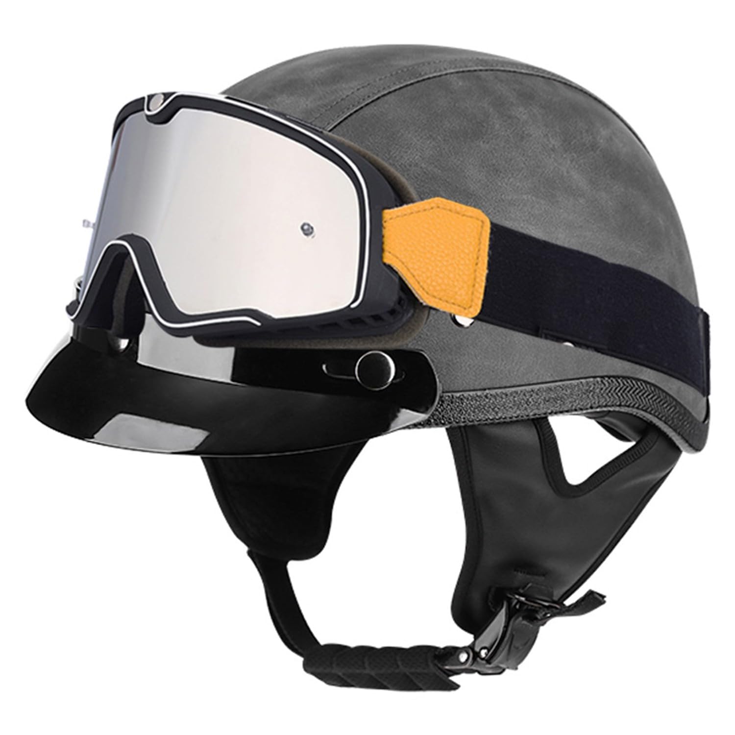 Halbschalenhelm Brain-Cap Vintage Motorrad Halbhelm Brain Cap Roller-Helmet Halbschale Jet-Helm Roller-Jethelm Scooter-Helm Mofa-Helm Retro mit Brille ECEDOT zertifizierter 4,XL:61-62CM Halbschalenhelm Brain-Cap Vintage Motorrad Halbhelm Brain Cap Roller-Helmet Halbschale Jet-Helm Roller-Jethelm Scooter-Helm Mofa-Helm Retro mit Brille ECEDOT zertifizierter 4,XL:61-62CM von Hejunlian