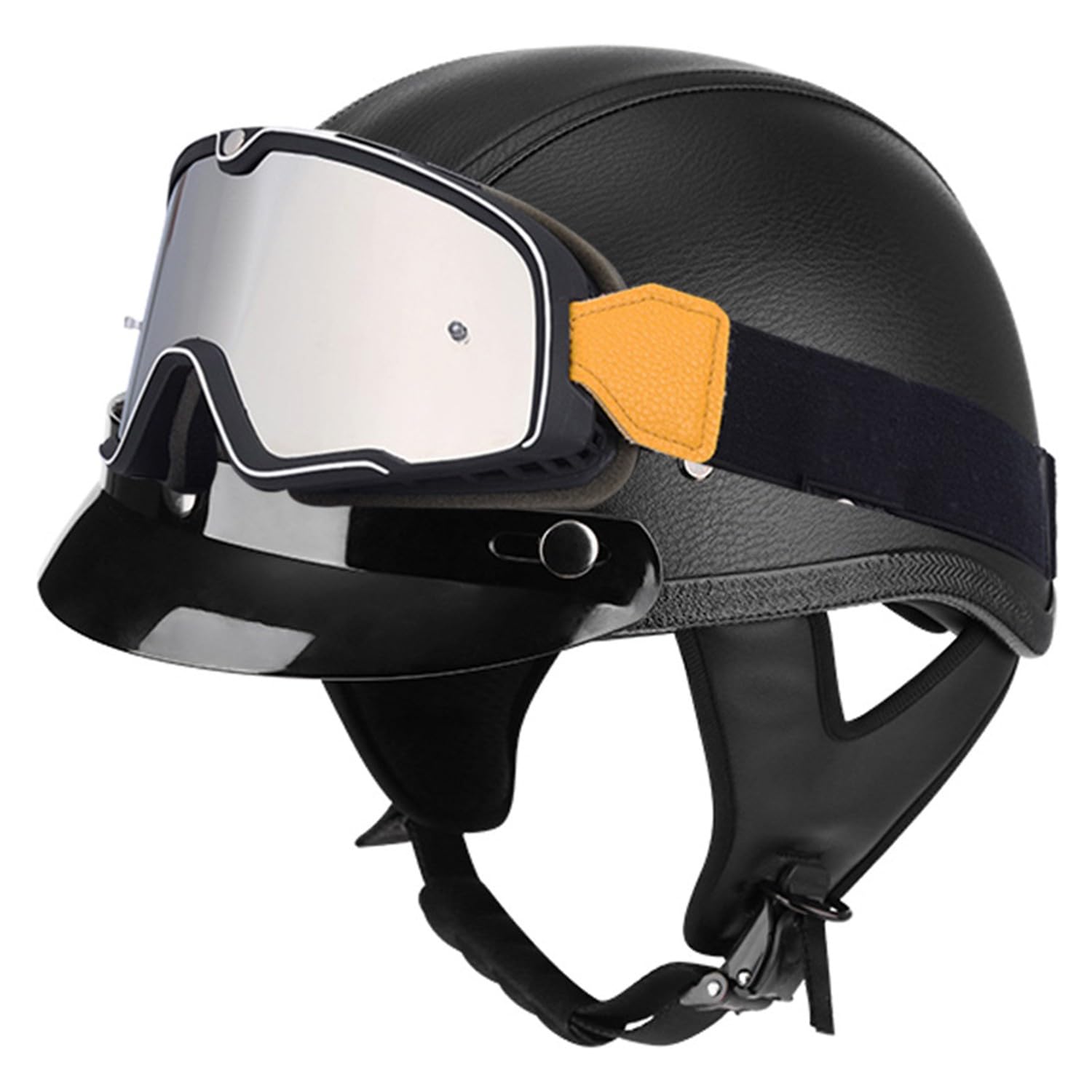 Halbschalenhelm Brain-Cap Vintage Motorrad Halbhelm Brain Cap Roller-Helmet Halbschale Jet-Helm Roller-Jethelm Scooter-Helm Mofa-Helm Retro mit Brille ECEDOT zertifizierter 7,M:57-58CM Halbschalenhelm Brain-Cap Vintage Motorrad Halbhelm Brain Cap Roller-Helmet Halbschale Jet-Helm Roller-Jethelm Scooter-Helm Mofa-Helm Retro mit Brille ECEDOT zertifizierter 7,M:57-58CM von Hejunlian