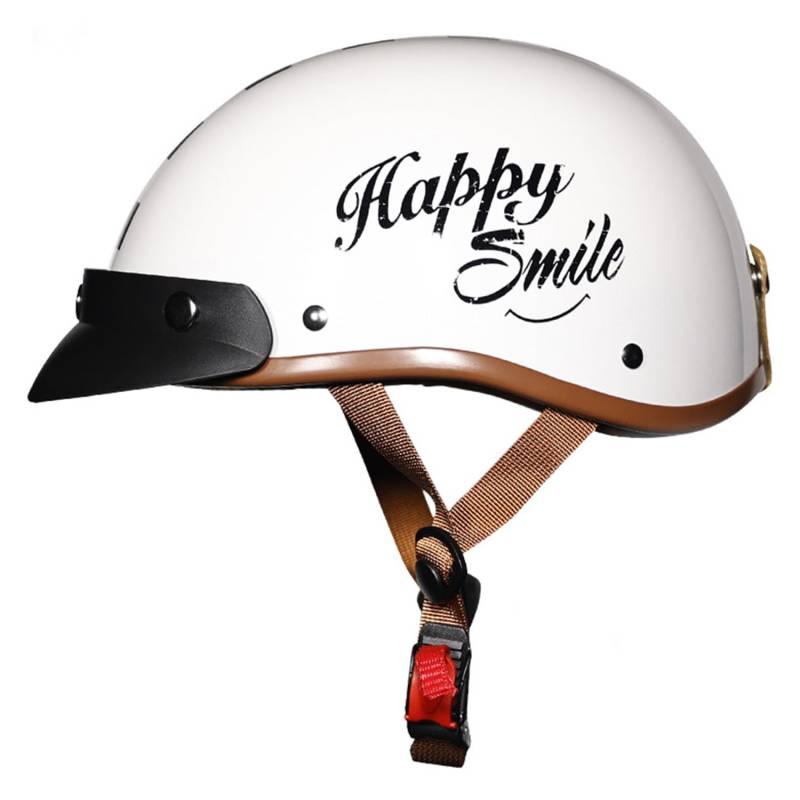 Halbschalenhelm Moto Jethelm rradhelm Brain-Cap Halbschale Motorrad Roller-Helm Scooter-Helm Chopper Helm Jet-Helm Moped Herren Damen Mit ECEDOT Genehmigt 5,XXL:63-64CM von Hejunlian