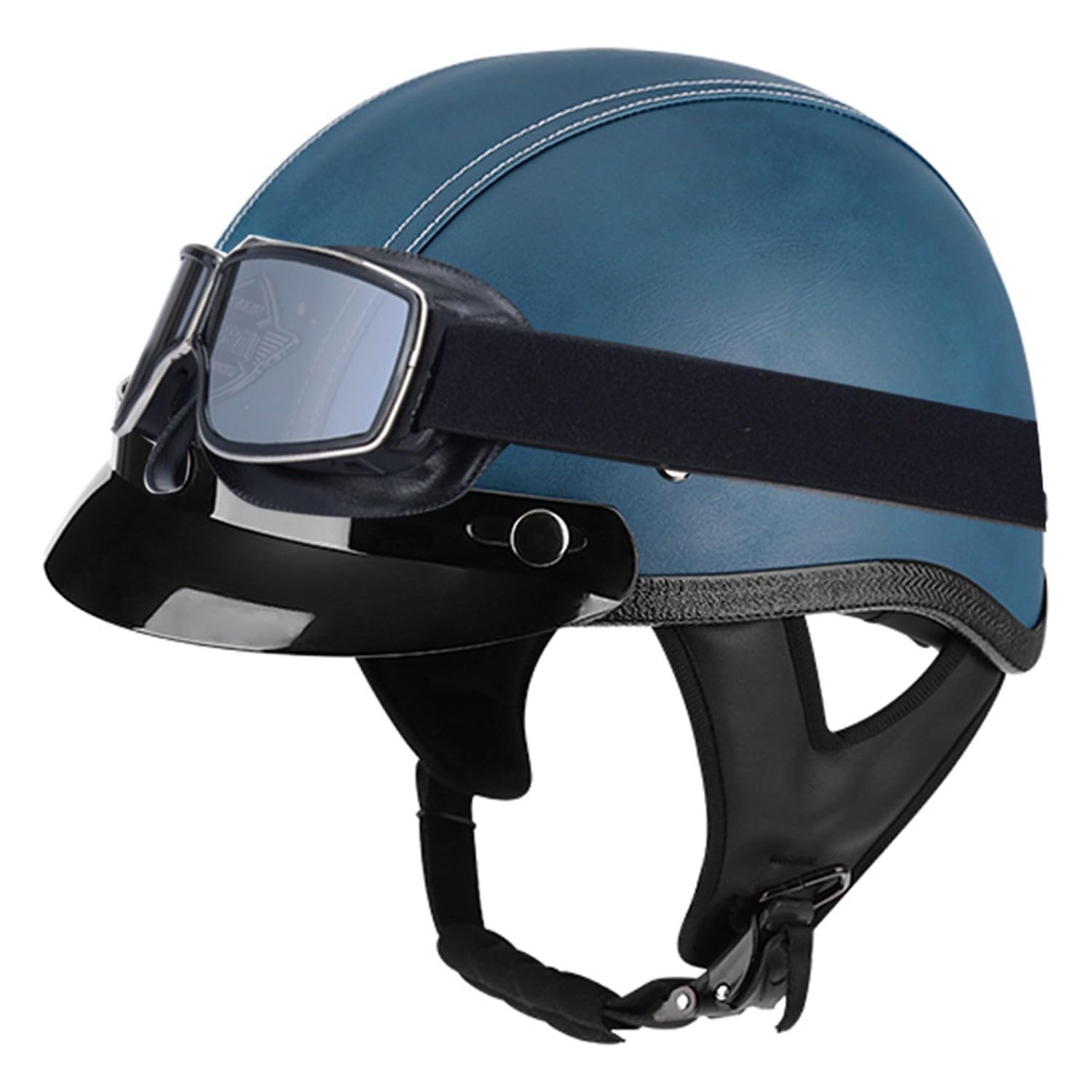 Halbschalenhelm Motorrad Halbhelm Brain Cap Roller-Helmet Mit Eine Brille DOTECE Zertifizierung Bequemes Futter Jethelm FüR Erwachsene MäNner Frauen Abnehmbares Visier 2,M:57-58CM Halbschalenhelm Motorrad Halbhelm Brain Cap Roller-Helmet Mit Eine Brille DOTECE Zertifizierung Bequemes Futter Jethelm FüR Erwachsene MäNner Frauen Abnehmbares Visier 2,M:57-58CM von Hejunlian