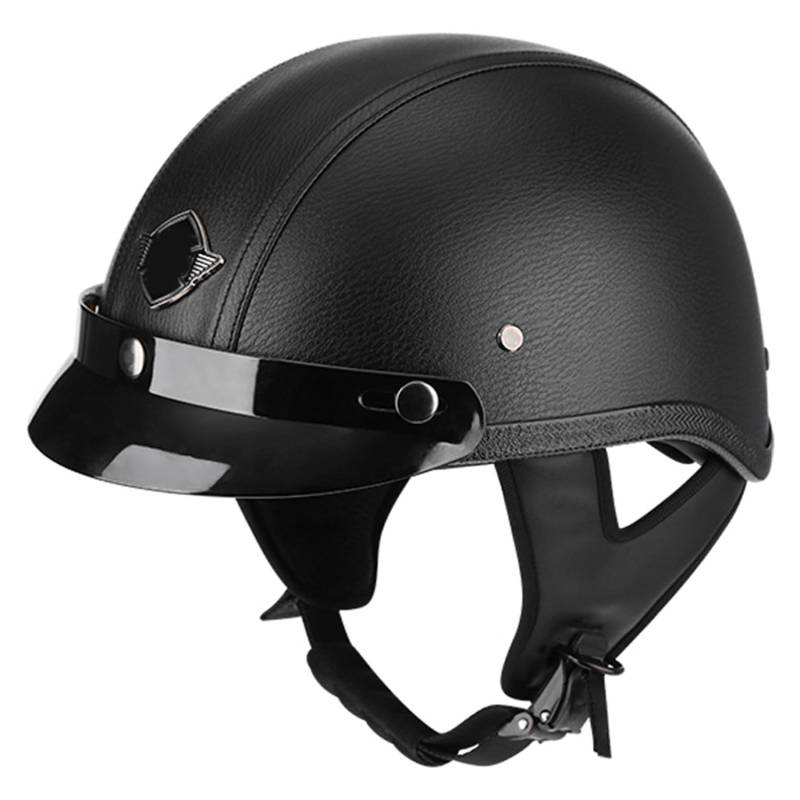 Halbschalenhelm Motorrad Halbhelm Futter Brain Cap Roller Jethelm Schnellverschluss FüR Erwachsene MäNner Frauen DOTECE Zertifizierung Bike Cruiser Chopper Moped 1,XL:61-62CM von Hejunlian