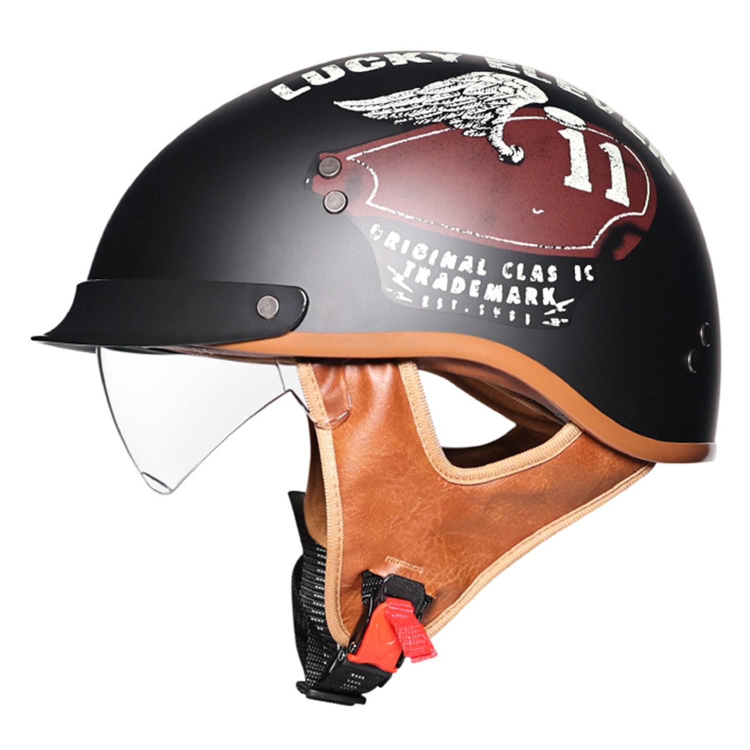 Halbschalenhelm Motorrad Halbhelme Deutscher Stil Retro Moped Roller Brain-Cap Erwachsene Vintage Jethelm Scooter Offenem Halbschale ECEDOT Genehmigter Männer Und Frauen 1,L:59-60CM Halbschalenhelm Motorrad Halbhelme Deutscher Stil Retro Moped Roller Brain-Cap Erwachsene Vintage Jethelm Scooter Offenem Halbschale ECEDOT Genehmigter Männer Und Frauen 1,L:59-60CM von Hejunlian