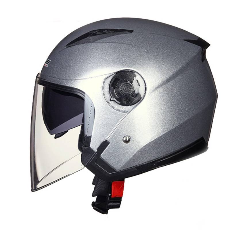 Halbschalenhelm mit Schutzbrille Vintage Jethelm Offen Gesicht Halbhelm Motorradhelm mit Roller-Helmet Brain-Cap für Erwachsene Männer und Frauen ECEDOT-Zertifiziert 13,M:57-58CM von Hejunlian
