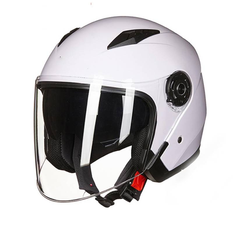 Halbschalenhelm mit Schutzbrille Vintage Jethelm Offen Gesicht Halbhelm Motorradhelm mit Roller-Helmet Brain-Cap für Erwachsene Männer und Frauen ECEDOT-Zertifiziert 5,M:57-58CM von Hejunlian