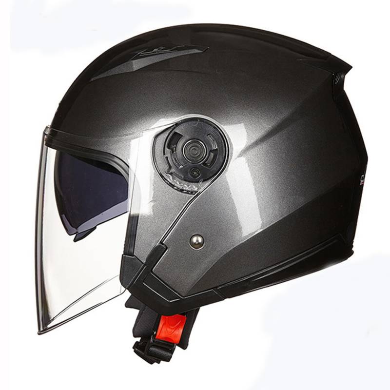 Halbschalenhelm mit Schutzbrille Vintage Jethelm Offen Gesicht Halbhelm Motorradhelm mit Roller-Helmet Brain-Cap für Erwachsene Männer und Frauen ECEDOT-Zertifiziert 8,L:59-60CM von Hejunlian
