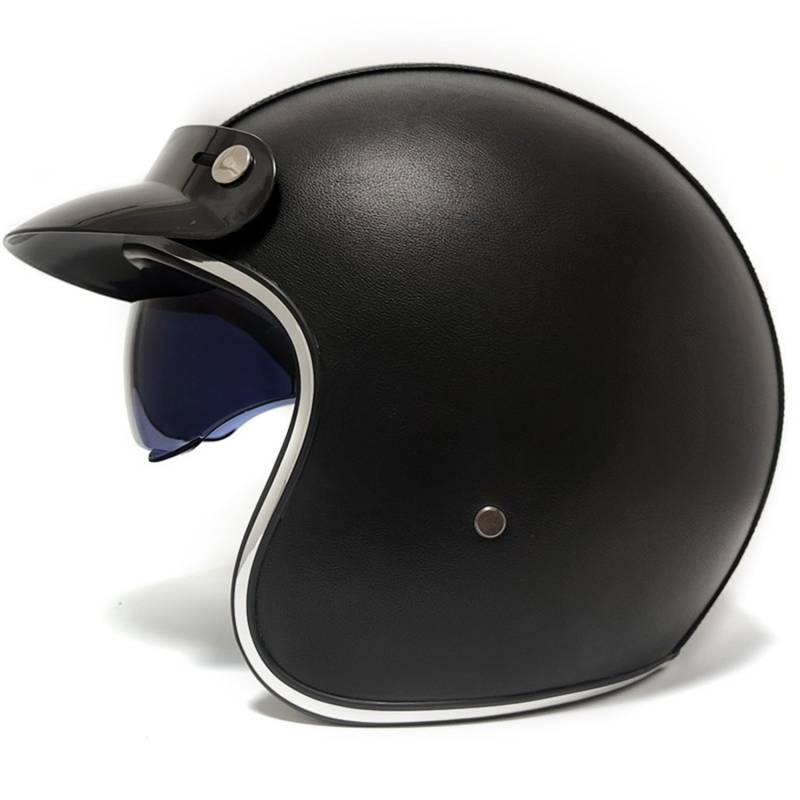 Motorrad Halbhelm Brain Cap Halbschalenhelm Roller-Jethelm Scooter-Helm Chopper Helm Jet-Helm Vintage Leder Halbhelm ECEDOT-Zertifiziert Gilt für Männer und Frauen 10,M:57-58CM von Hejunlian