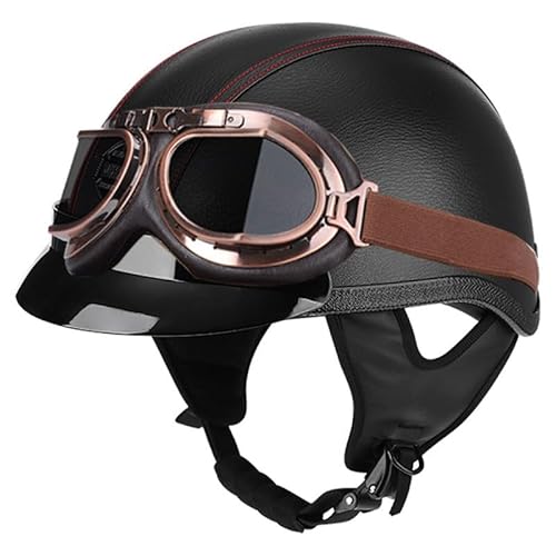 Motorrad Halbschalenhelm Retro Chopper Helm Netz-Innenfutter Roller-Helmet Brain-Cap Halbhelm Moped Scooter Motorrad Jethelm für Erwachsene ECEDOTZertifiziert 1,XXL:63-64CM Motorrad Halbschalenhelm Retro Chopper Helm Netz-Innenfutter Roller-Helmet Brain-Cap Halbhelm Moped Scooter Motorrad Jethelm für Erwachsene ECEDOTZertifiziert 1,XXL:63-64CM von Hejunlian