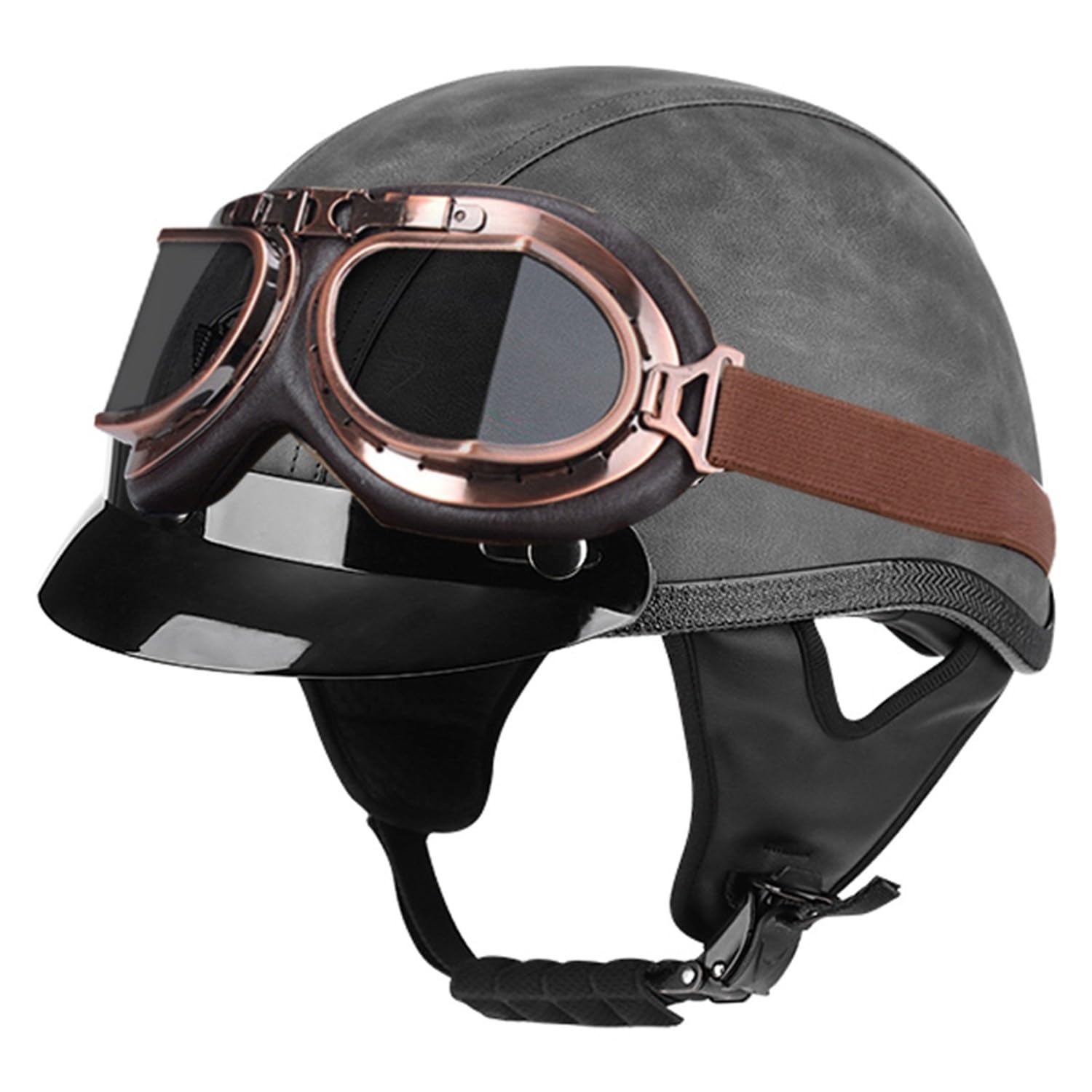 Motorrad Halbschalenhelm Retro Chopper Helm Netz-Innenfutter Roller-Helmet Brain-Cap Halbhelm Moped Scooter Motorrad Jethelm für Erwachsene ECEDOTZertifiziert 4,M:57-58CM Motorrad Halbschalenhelm Retro Chopper Helm Netz-Innenfutter Roller-Helmet Brain-Cap Halbhelm Moped Scooter Motorrad Jethelm für Erwachsene ECEDOTZertifiziert 4,M:57-58CM von Hejunlian