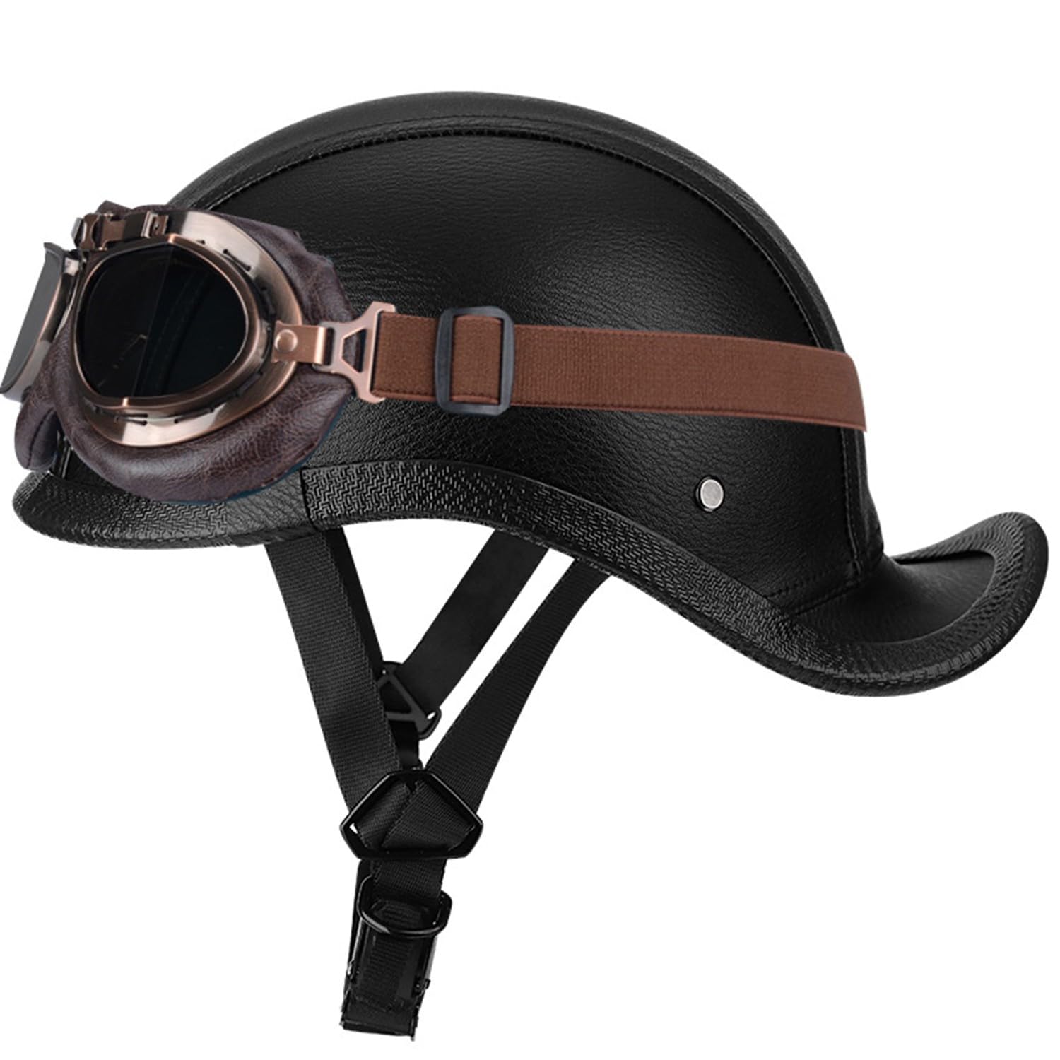 Motorrad Helm Mit Schutzbrille DOTECE-Zugelassen Jethelm Roller-Helm Scooter-Helm Halbschalenhelm Chopper Vintage Deutsch Helm Brain Cap Halbhelm Männer und Frauen geeignet 7,L:5-60CM Motorrad Helm Mit Schutzbrille DOTECE-Zugelassen Jethelm Roller-Helm Scooter-Helm Halbschalenhelm Chopper Vintage Deutsch Helm Brain Cap Halbhelm Männer und Frauen geeignet 7,L:5-60CM von Hejunlian