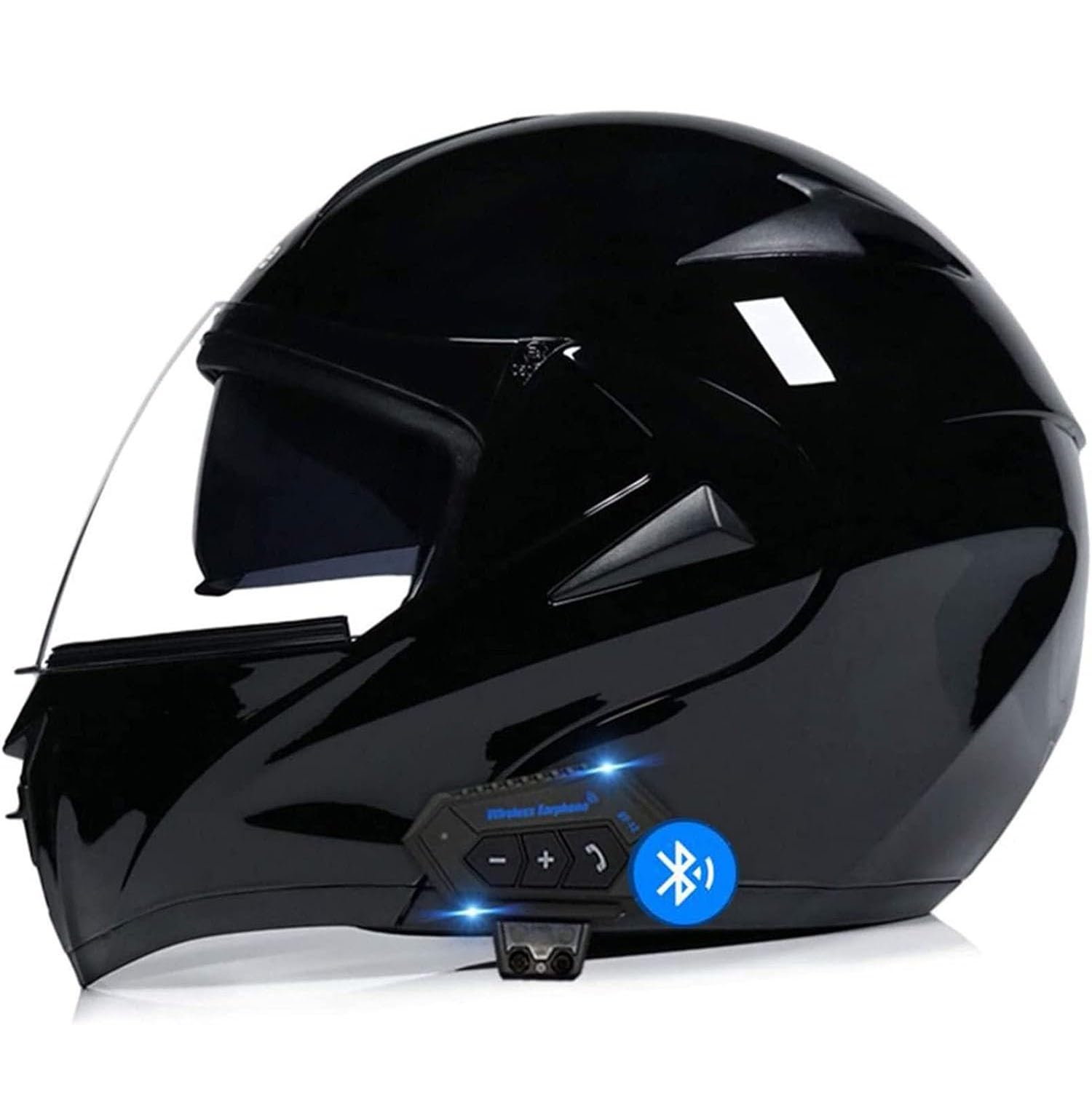 Motorradhelm mit Bluetooth Motorrad Klapphelm ECE/DOT Zertifizierter mit Doppelvisier Integralhelm Vollvisierhelm Sturzhelm mit Mikrofon für Automatische Antwort Moped Helm für Herren Damen 1,M von Hejunlian