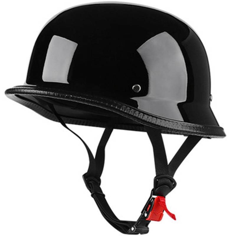 Retro Halbhelme Motorrad Helm Halbschalenhelm Jet Motorrad helme Einstellbar Schnellverschluss für Bike Moped Helm FüR Erwachsene Herren Damen ECEDOT Zertifizierung 1,L:59-60CM von Hejunlian